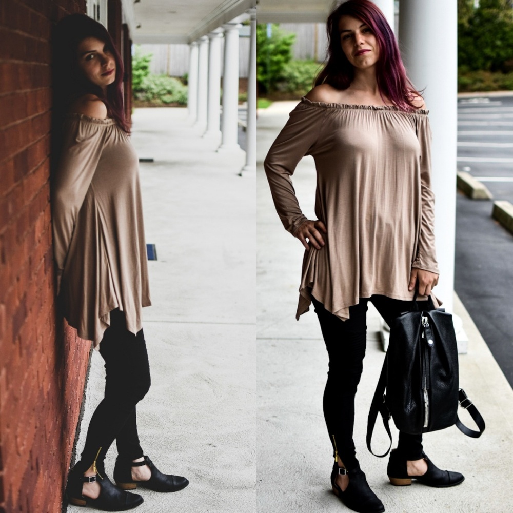 LONG SLEEVE SHARKBITE HEM TUNIC - Picture 2 of 7